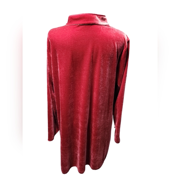 Soft Sorroundings Red Velvet Long Sleeved Shirt XL - Picture 2 of 7